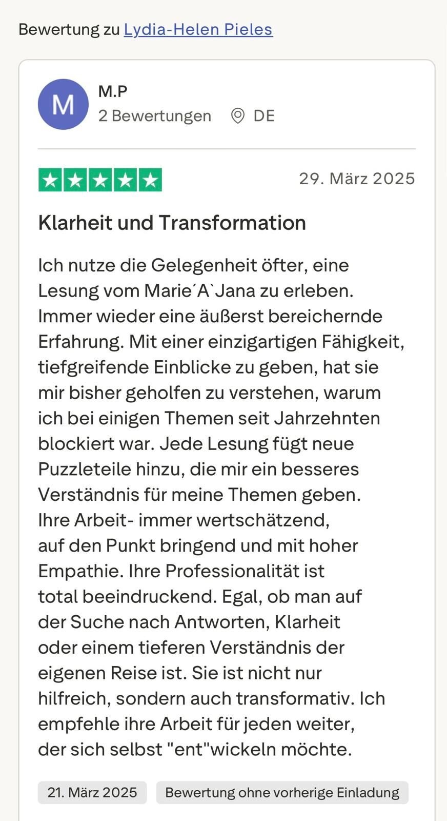 Trust Pilot Feedback