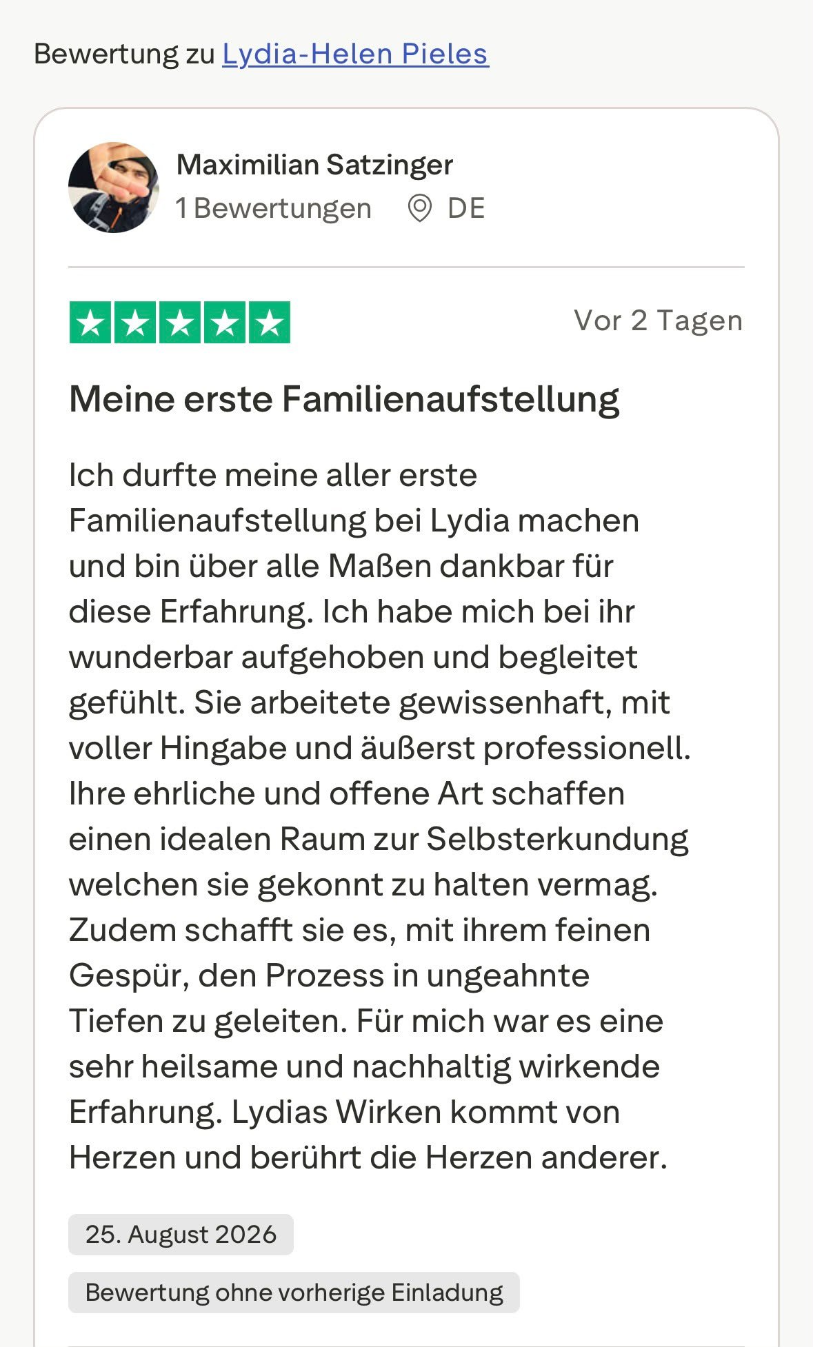 Bewertung Lydia-Helen Pieles
